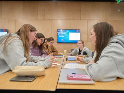 Students working